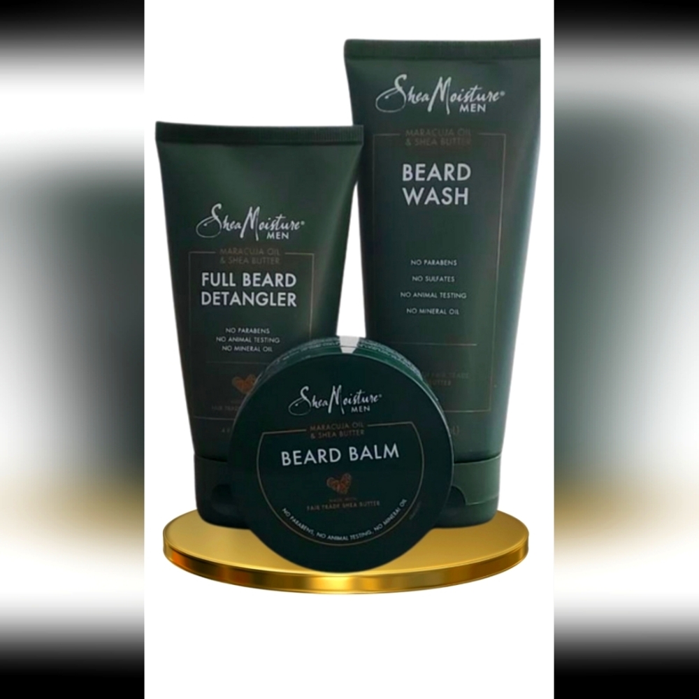 Shea moisture 3 pc. Beard balm Beard wash & Beard Detangler